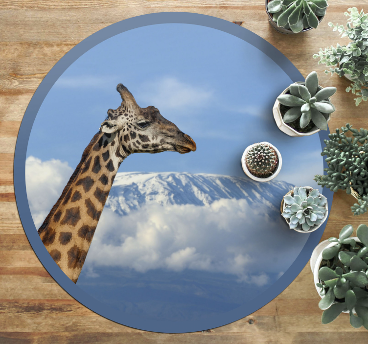 Tapis vinyle animal vue majestueuse de la girafe - TenStickers