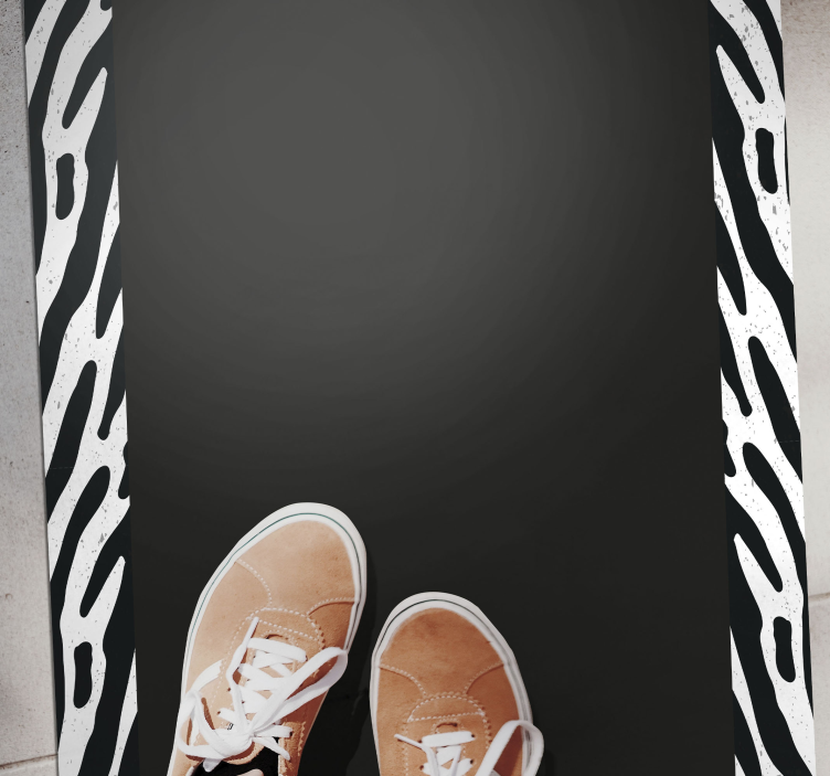 Tapis vinyle motif animal zèbre monochrome - TenStickers
