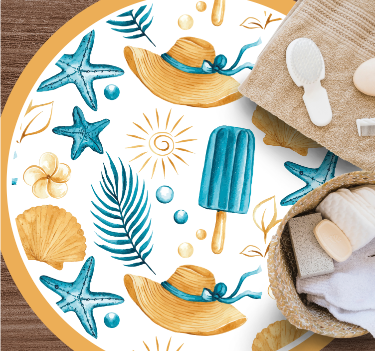 Tapis vinyle nature ambiance vacances d'été - TenStickers