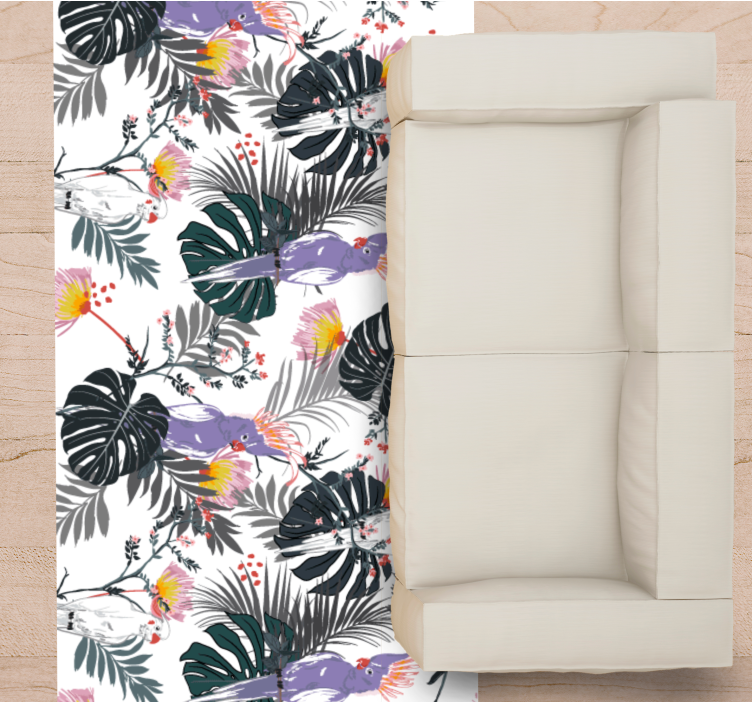 Tapis vinyle salon arrangement de feuilles tropicales - TenStickers