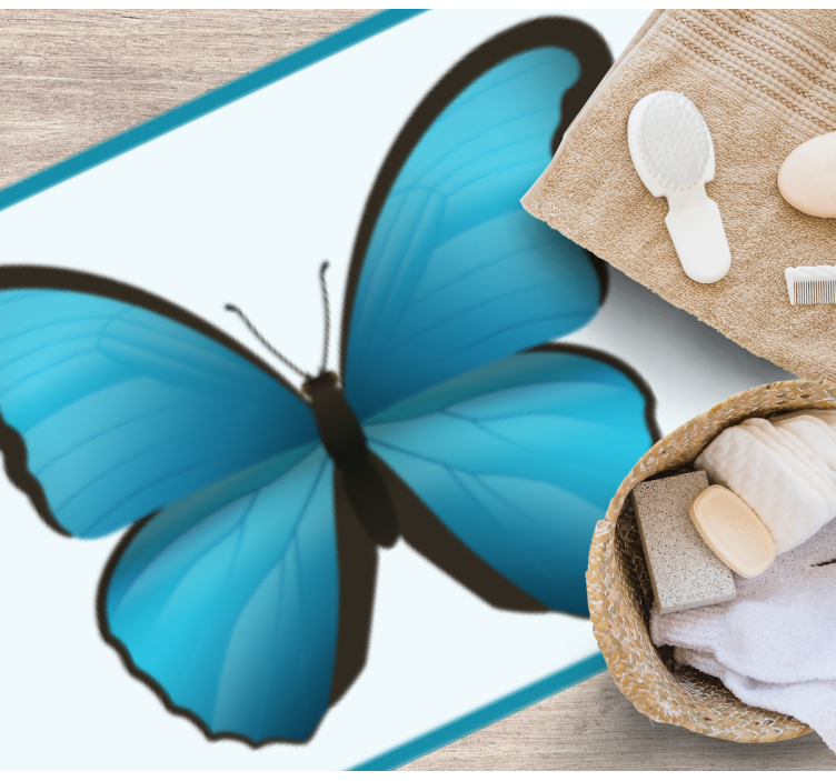 Tapis vinyle animal papillon bleu - TenStickers