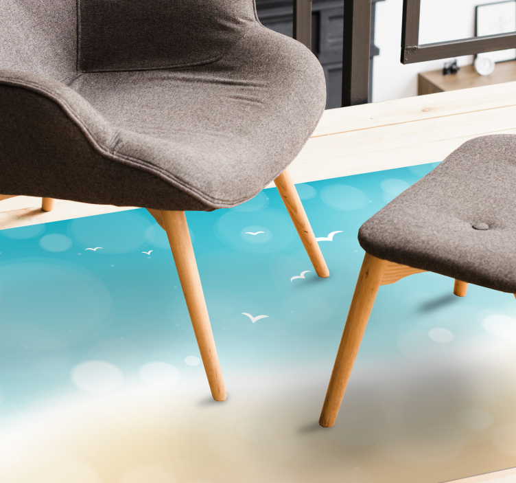 Tapis vinyle salon brise océanique - TenStickers