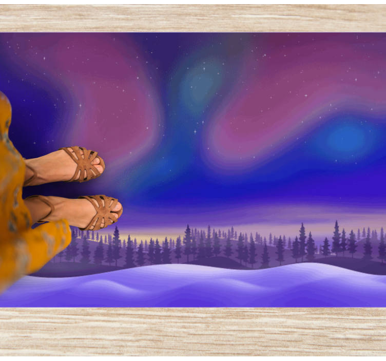 Tapis vinyle nature ciel nocturne aurore - TenStickers