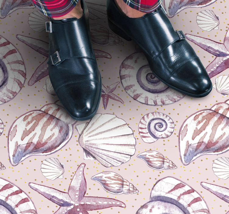 Tapis vinyle nature coquillages et célestes - TenStickers