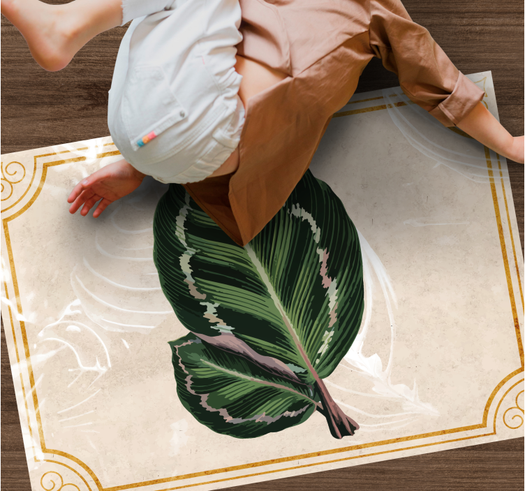 Tapis vinyle nature élégance du motif de feuille - TenStickers