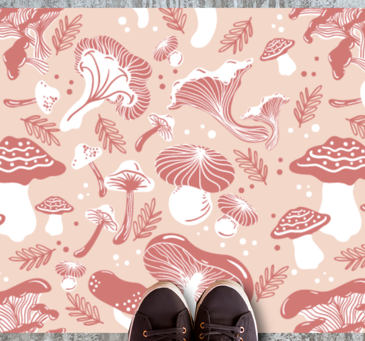 Tapis vinyle nature fantaisie de champignons - TenStickers