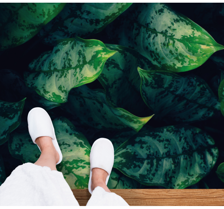 Tapis vinyle nature feuilles vertes vibrantes - TenStickers