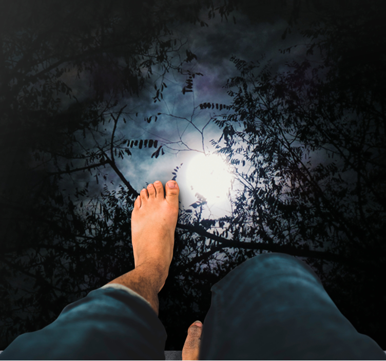 Tapis vinyle nature forêt étrange éclairée par la lune - TenStickers