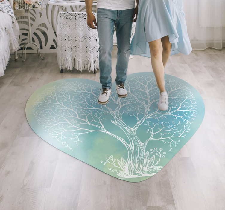 Tapis vinyle nature forme de cœur arboricole - TenStickers