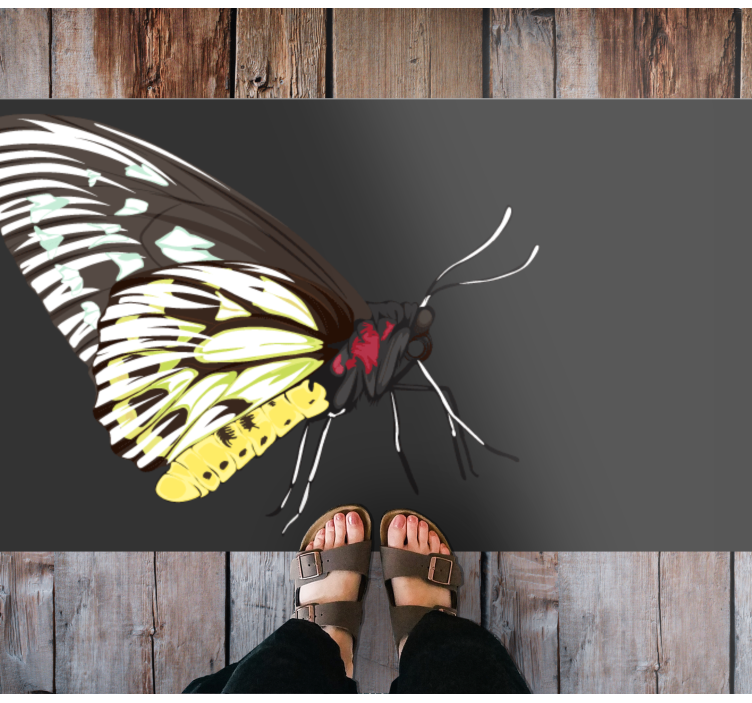 Tapis vinyle nature imagerie de papillons - TenStickers