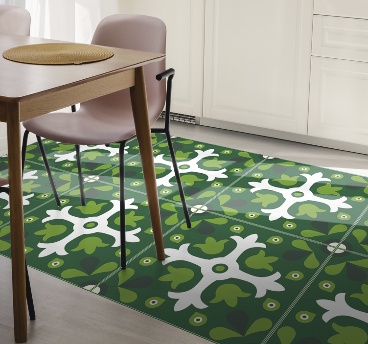 Tapis vinyle nature imprimé botanique émeraude - TenStickers