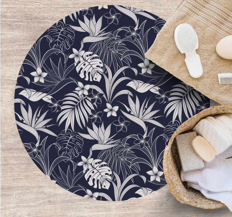 Tapis vinyle nature imprimé jungle florale - TenStickers