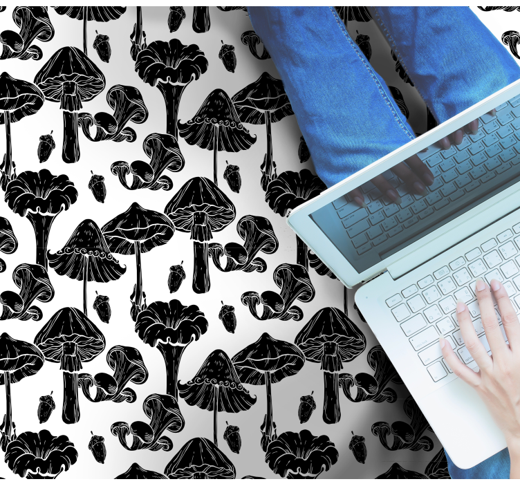 Tapis vinyle nature motif champignon stylisé - TenStickers