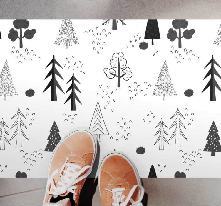 Tapis vinyle nordique motif d'arbre - TenStickers