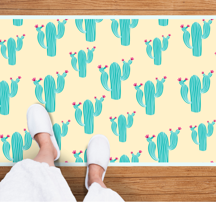 Tapis vinyle nature motif de cactus - TenStickers