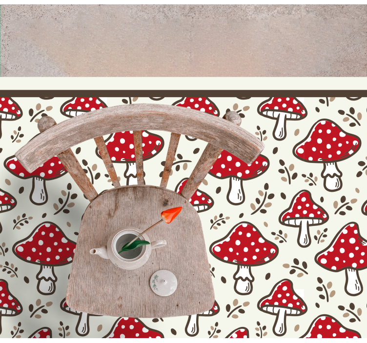Tapis vinyle nature motif de champignon ludique - TenStickers
