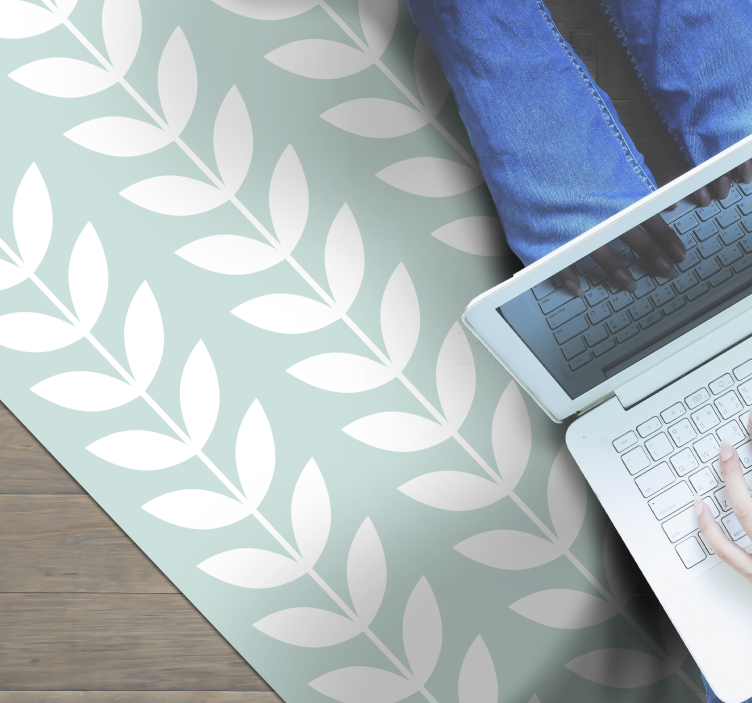 Tapis vinyle nature motif de feuilles vertes - TenStickers