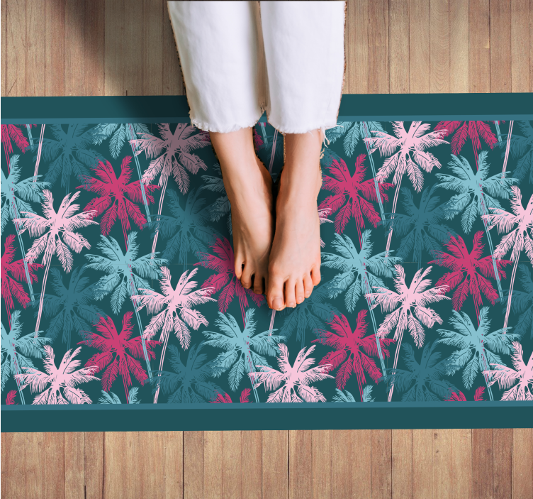 Tapis vinyle nature motif de palmier tropical - TenStickers