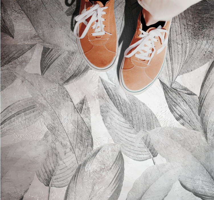 Tapis vinyle plantes motif monochrome feuillu - TenStickers