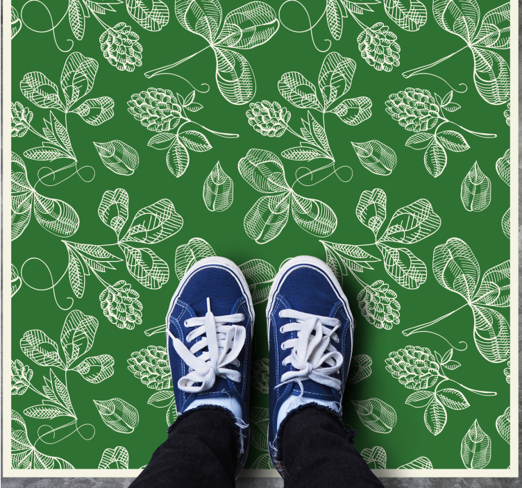 Tapis vinyle nature motifs verts luxuriants - TenStickers