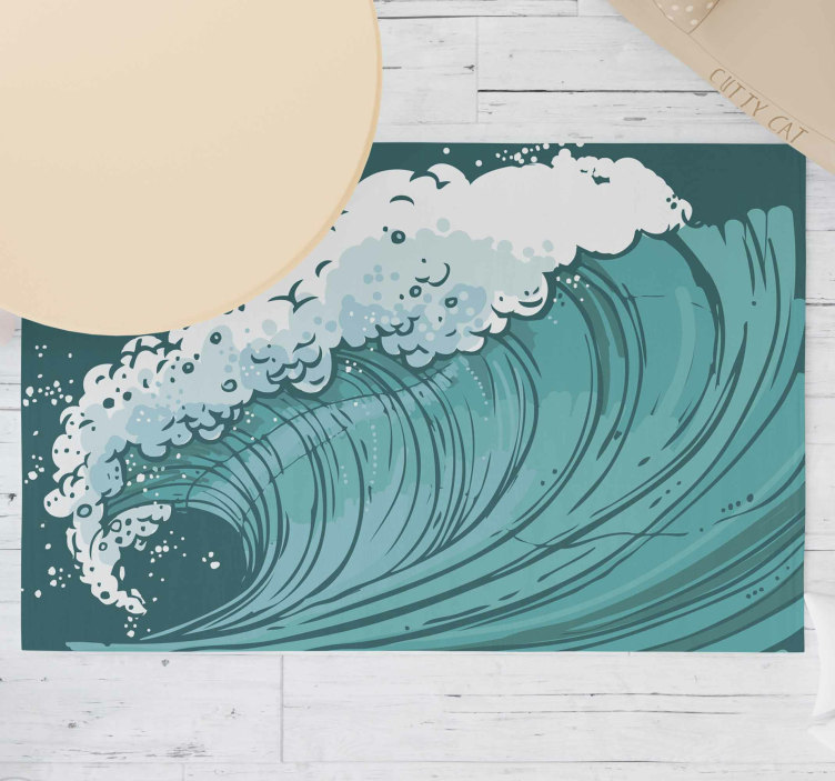 Tapis vinyle nature mouvement des vagues marines - TenStickers