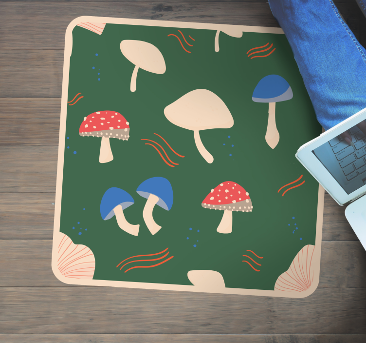 Tapis vinyle nature œuvres d'art vibrantes de champignons - TenStickers