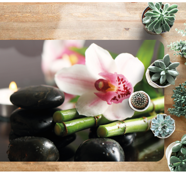 Tapis vinyle nature orchidée sérénité - TenStickers