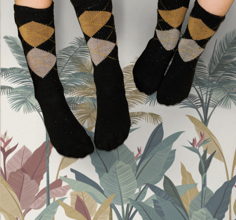 Tapis vinyle nature palette de plantes tropicales - TenStickers