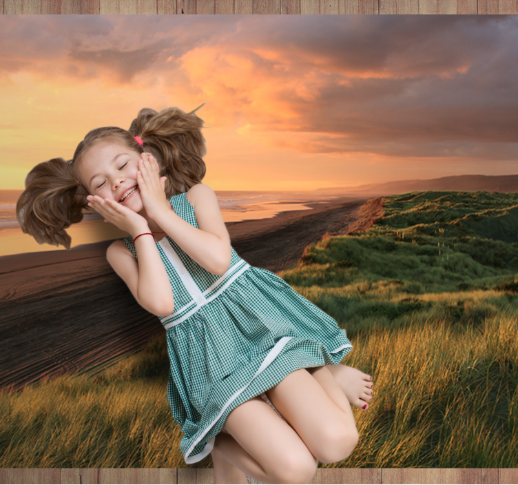 Tapis vinyle nature paysage de plage au coucher du soleil - TenStickers