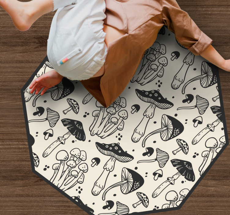 Tapis vinyle plantes royaume des champignons - TenStickers