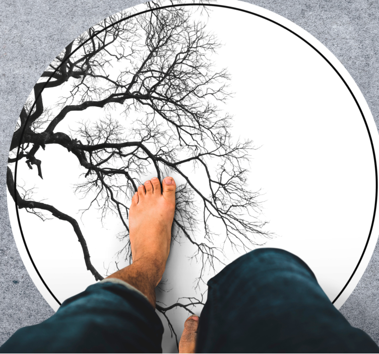 Tapis vinyle nature silhouette de branche - TenStickers