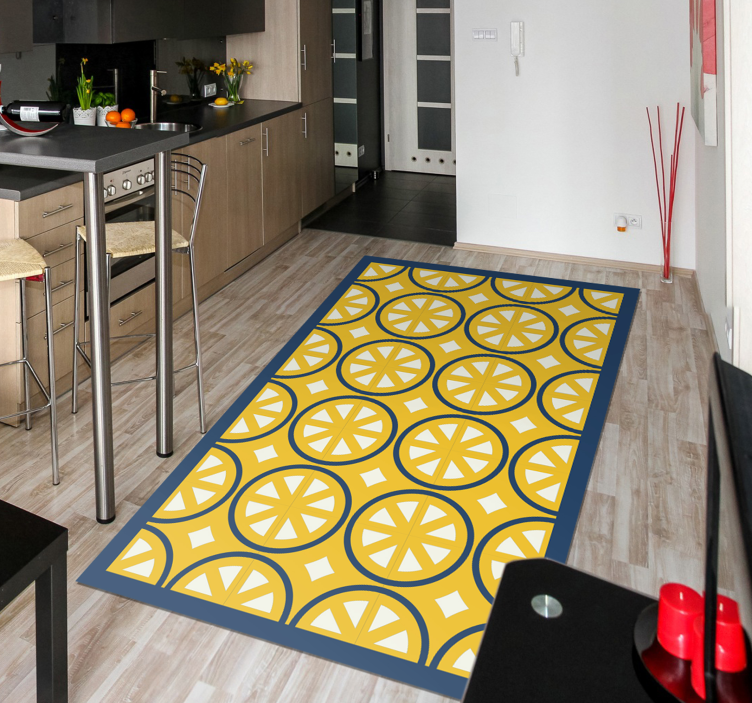 Tapis vinyle cuisine style tranche d'agrumes - TenStickers
