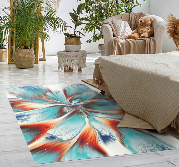 Tapis vinyle chambre tourbillon floral abstrait - TenStickers