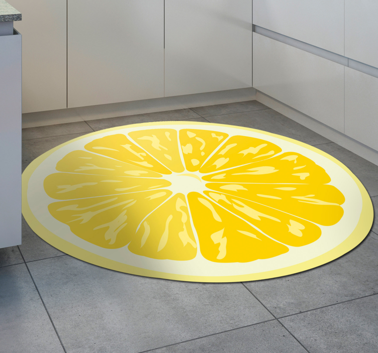Tapis vinyle cuisine tranche de citron brillant - TenStickers