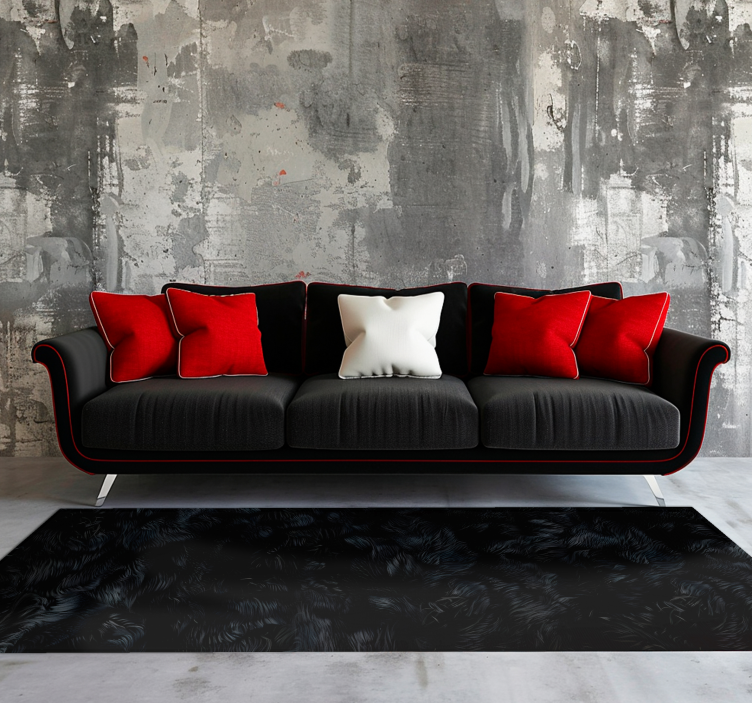 Tapis vinyle noir effet texture nordique - TenStickers