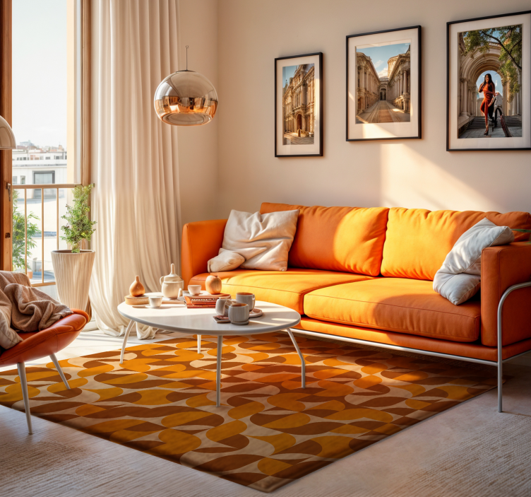 Tapis vinyle orange rétro - TenStickers