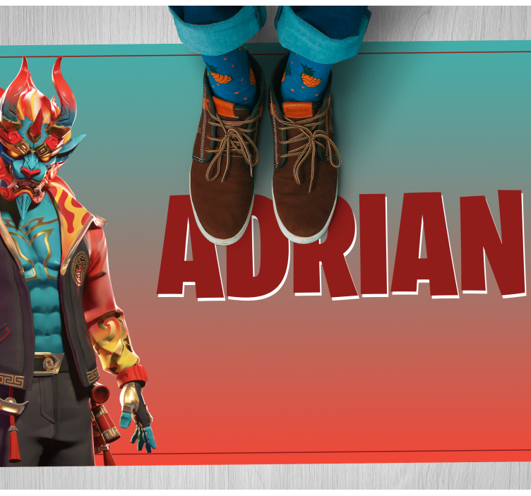 Tapis vinyle ado personnage de jeu avec nom - TenStickers