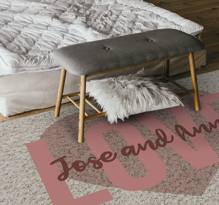 Tapis vinyle chambre coeur d'amour avec des noms - TenStickers