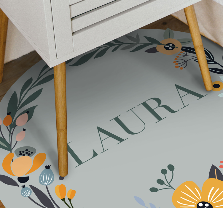 Tapis vinyle personnalisé création florale personnalisée - TenStickers