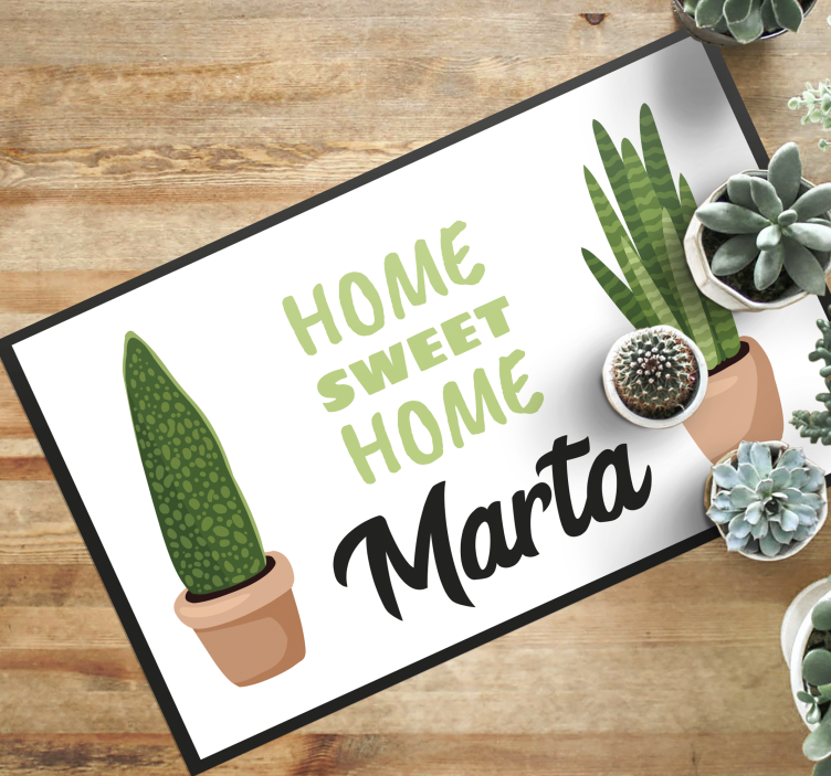 Tapis vinyle personnalisé douce maison avec des plantes - TenStickers