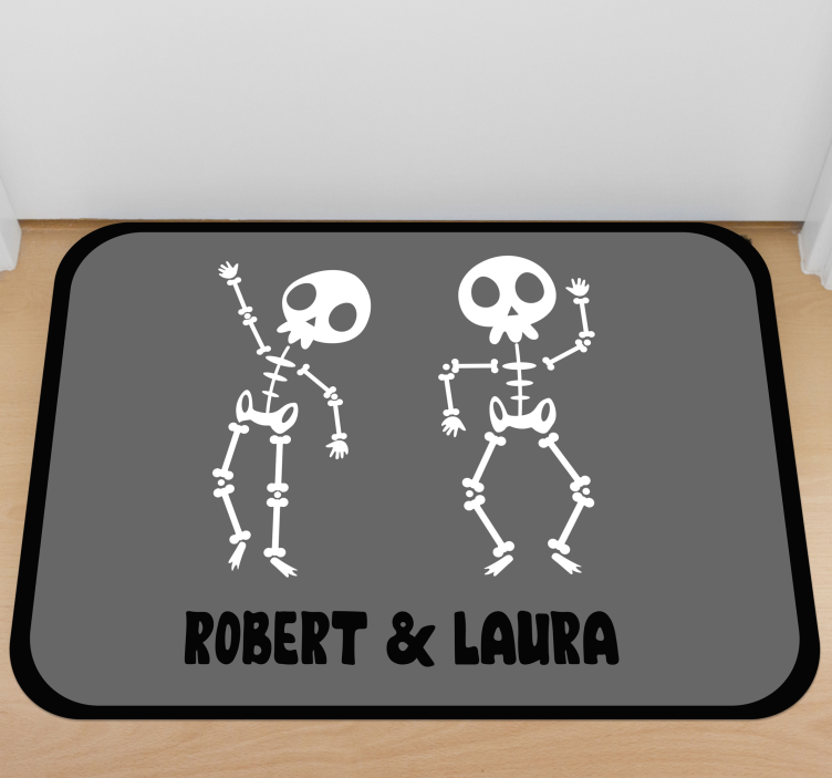 Tapis vinyle personnalisé duo de squelettes - TenStickers