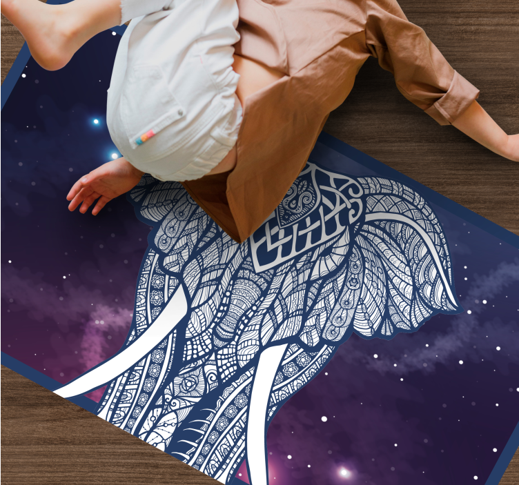 Tapis vinyle personnalisé Élégant art d'éléphant - TenStickers