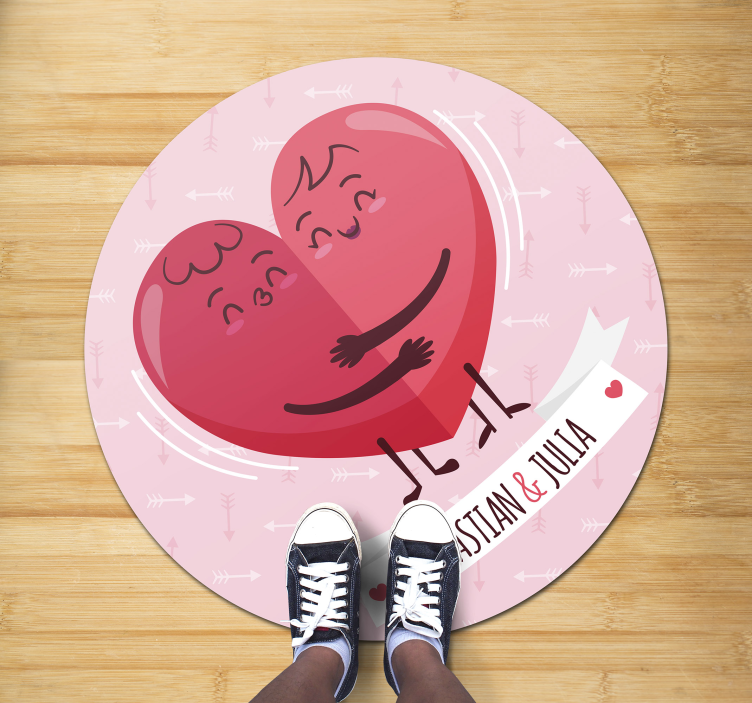 Tapis vinyle personnalisé illustration de coeur - TenStickers