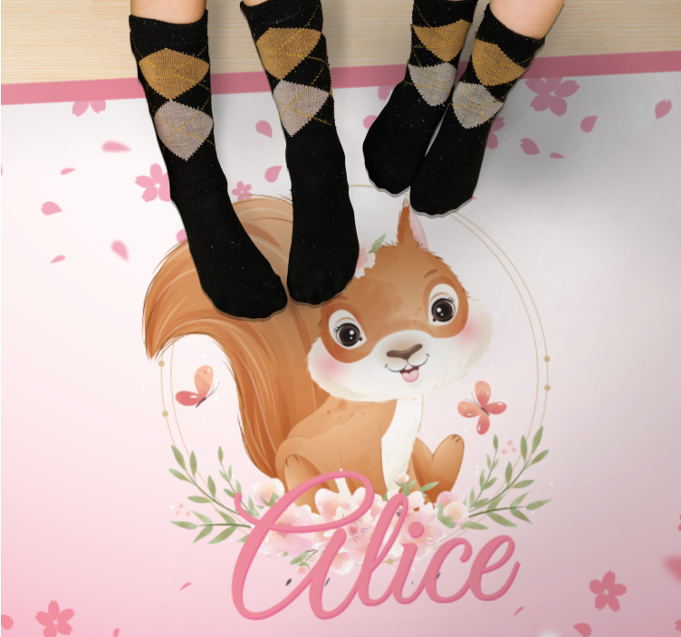 Tapis vinyle personnalisé illustration d'écureuil - TenStickers