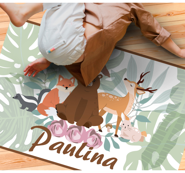 Tapis vinyle personnalisé jungle animale - TenStickers