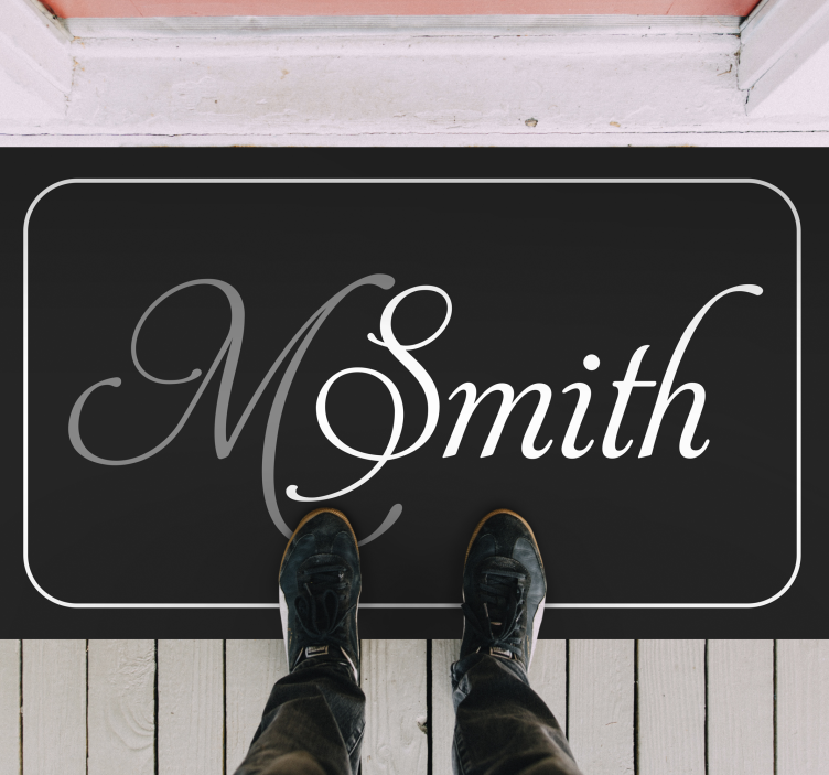 Tapis vinyle personnalisé monogramme personnalisable - TenStickers