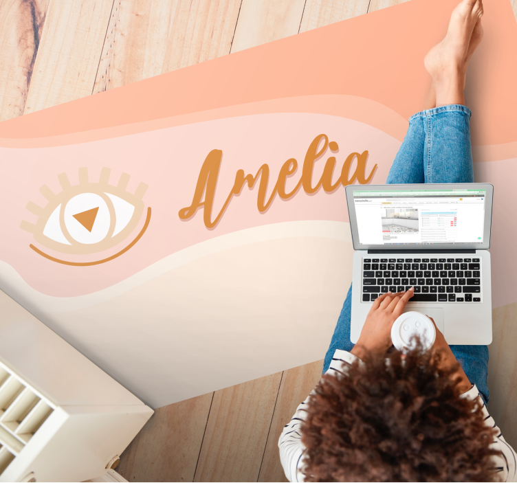 Tapis vinyle personnalisé motif oeil couleur pastel - TenStickers