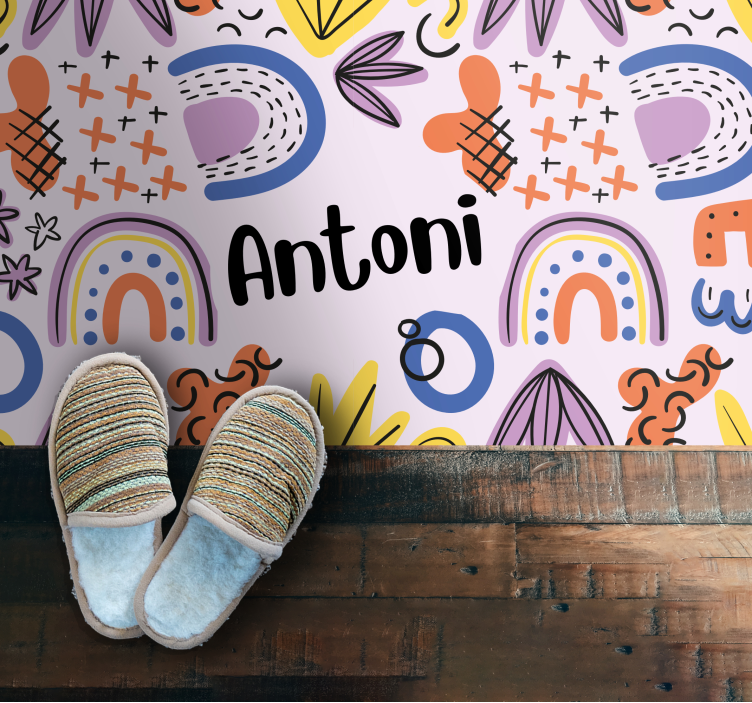 Tapis vinyle autres tapis géométrique nordique avec nom - TenStickers