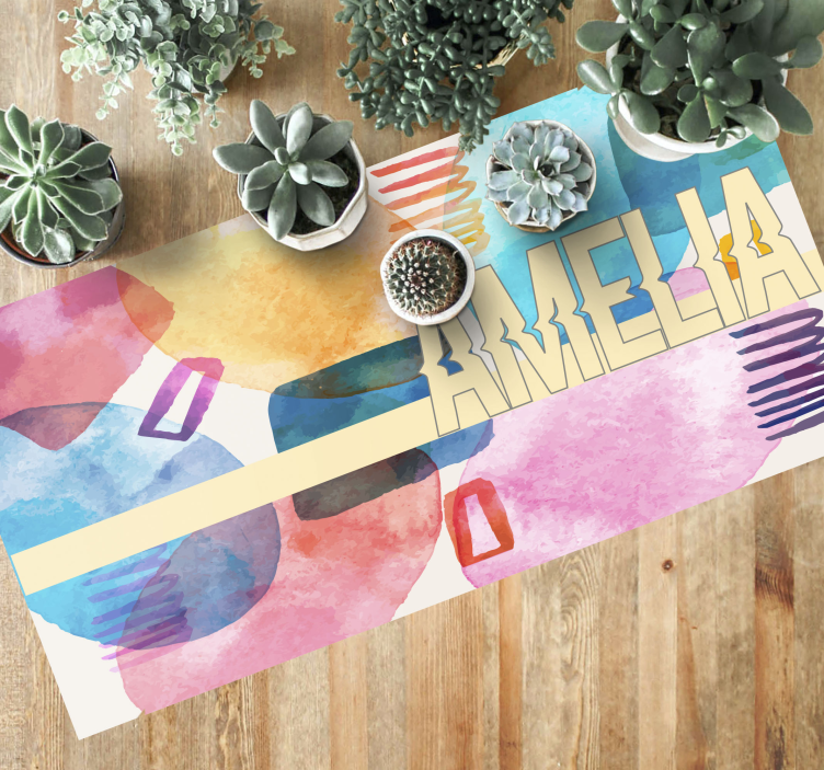 Tapis vinyle personnalisé nom sur mesure - TenStickers