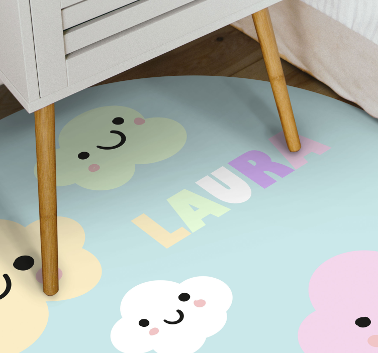 Tapis vinyle personnalisé nuages personnalisables - TenStickers